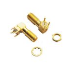 sma接头镀金母头弯式PCB板端