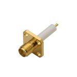 sma法兰盘4孔直式母头延长铁氟龙面板安装板端计算机视频线接头