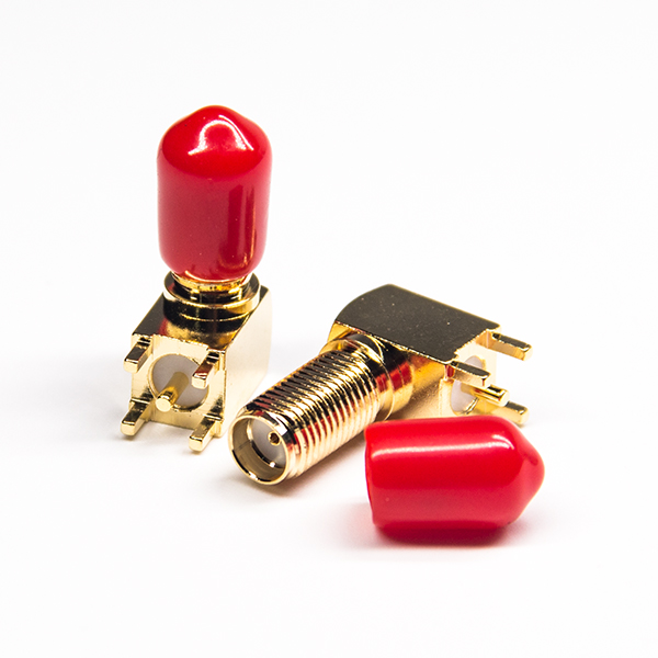 弯式sma连接器防尘母头加长螺纹插板