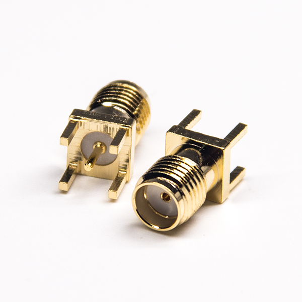 直式sma连接器直式母头穿孔接PCB板镀金