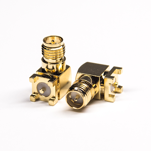 贴板式sma接口弯式反极母头接PCB板50欧姆