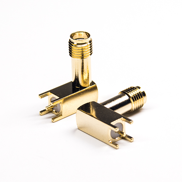 弯式sma连接器母头镀金50欧姆插PCB板