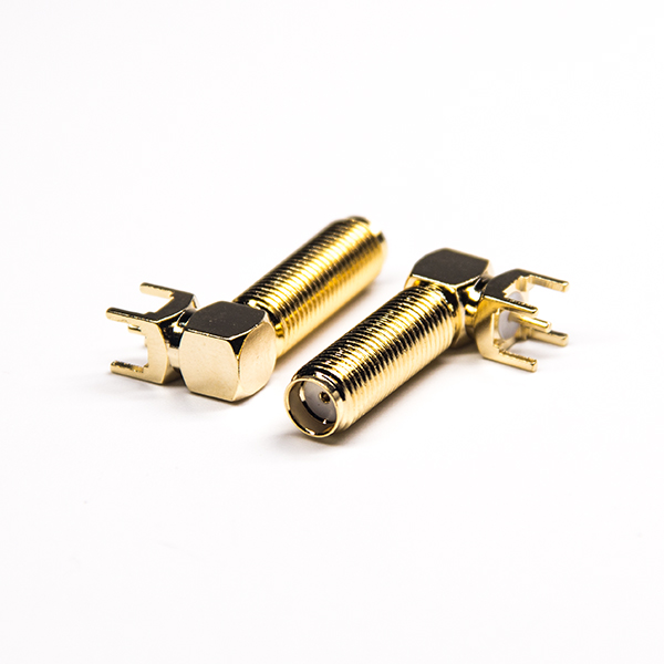 弯式接头sma加长螺纹母头插板面板安装插PCB板