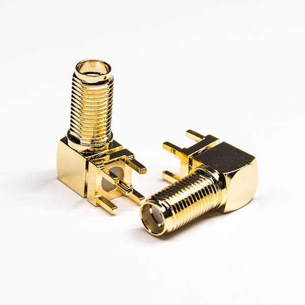 sma接口母头弯式插板面板安装镀金50欧姆