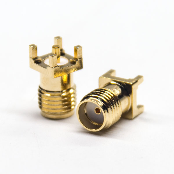 板端sma母头连接器插孔式接PCB板直式镀金